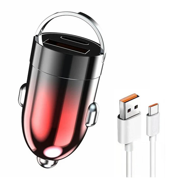 G20JB M100W+PD 20W Car Charger with 6A Fast Charging Cable Phone Charging Adapter for 12-24V Car