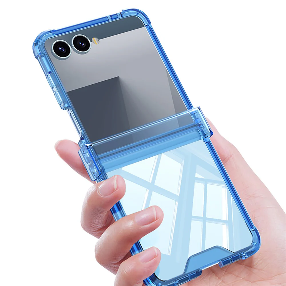 GKK For Samsung Galaxy Z Flip7 5G Case Airbag Hinge Protection Shockproof TPU Phone Cover - Transparent - Image 2