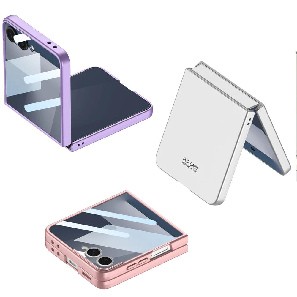 GKK For Samsung Galaxy Z Flip7 5G Case Hard PC Anti-Scratch Phone Cover Small Screen Film - Pink - Image 8