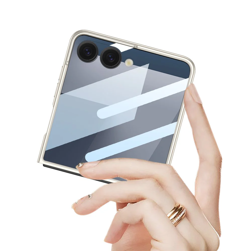 GKK For Samsung Galaxy Z Flip7 5G Case Hard PC Anti-Scratch Phone Cover Small Screen Film - Silver - Image 2