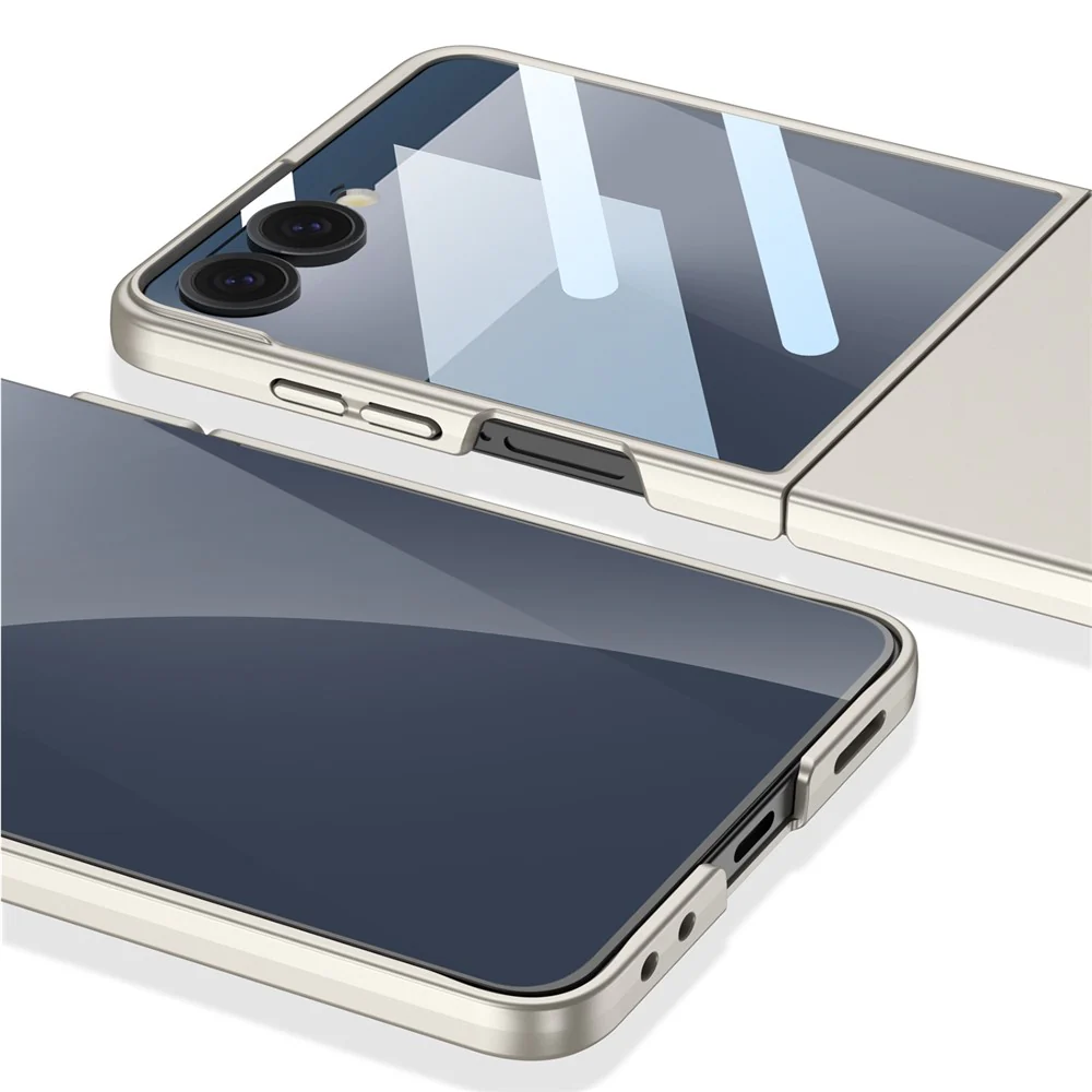 GKK For Samsung Galaxy Z Flip7 5G Case Hard PC Anti-Scratch Phone Cover Small Screen Film - Silver - Image 3