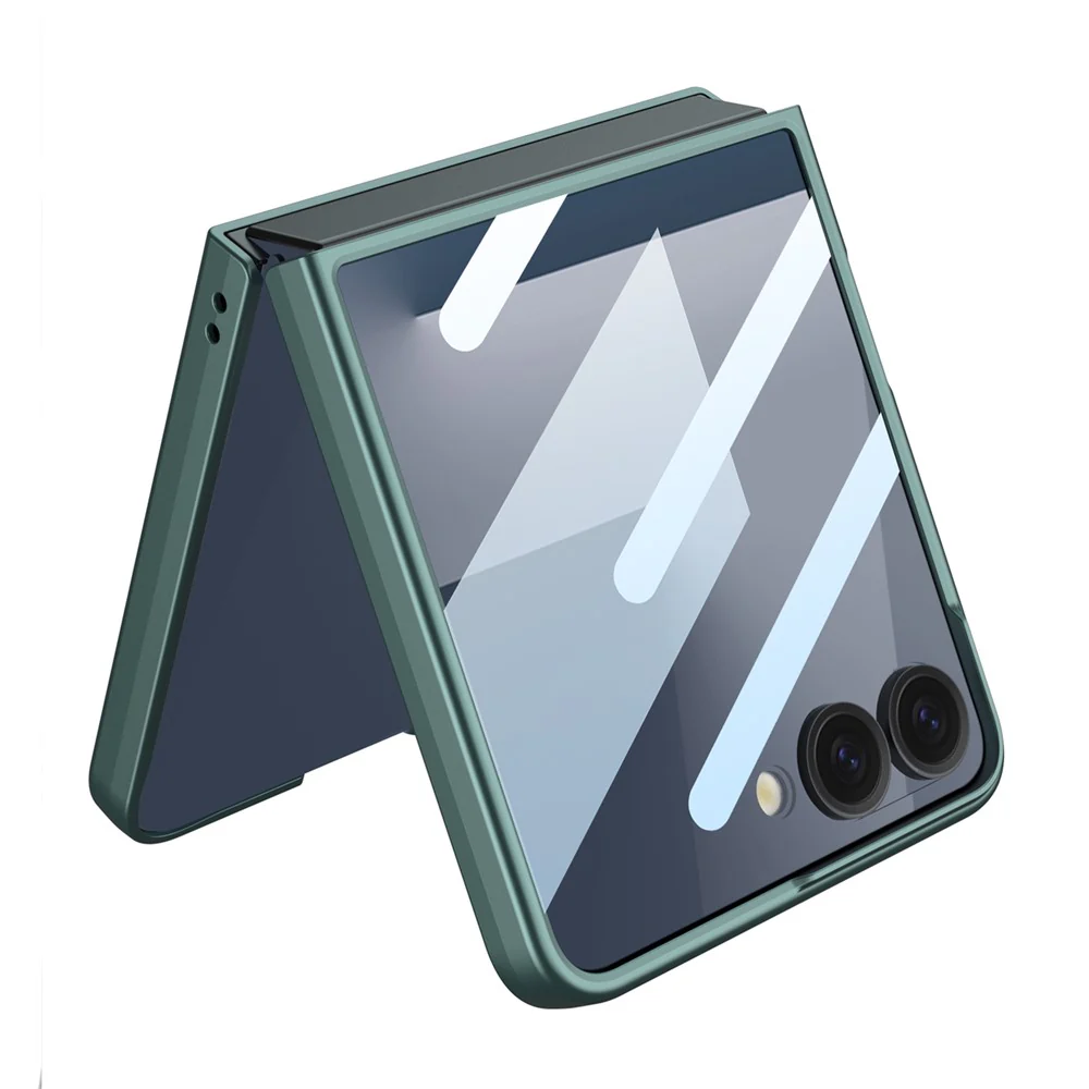 GKK For Samsung Galaxy Z Flip7 5G Case Hard PC Anti-Scratch Phone Cover Small Screen Film - Silver - Image 5