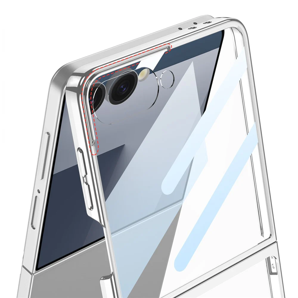 GKK For Samsung Galaxy Z Flip7 5G Case Kickstand Hard PC Phone Back Cover with Screen Film - Transparent - Image 6
