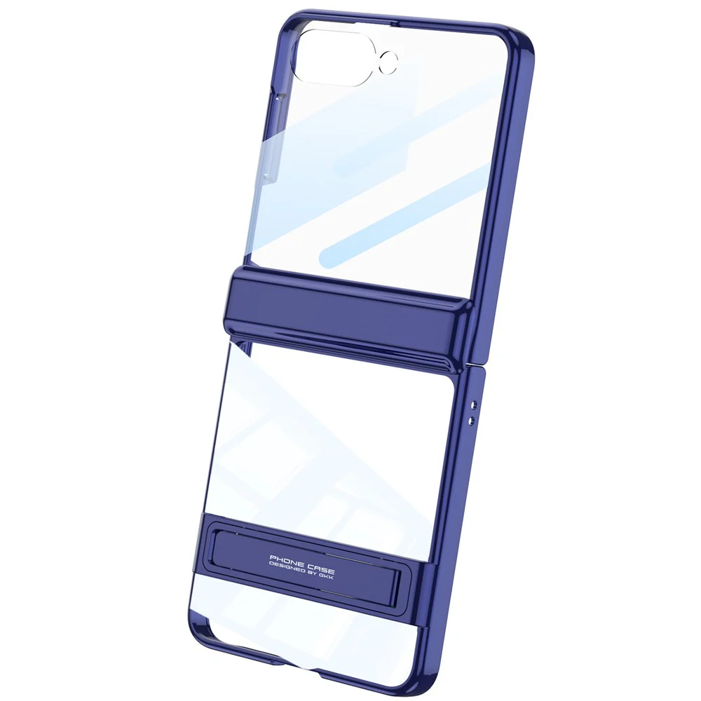 GKK For Samsung Galaxy Z Flip7 5G Case Magnetic Hinge Protection PC Tempered Glass Kickstand Phone Cover - Blue - Image 5