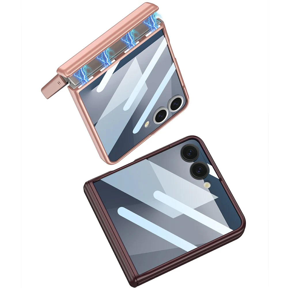 GKK For Samsung Galaxy Z Flip7 5G Case with Clear Screen Film Magnetic Hinge Protection Phone Cover - Matcha Green - Image 8