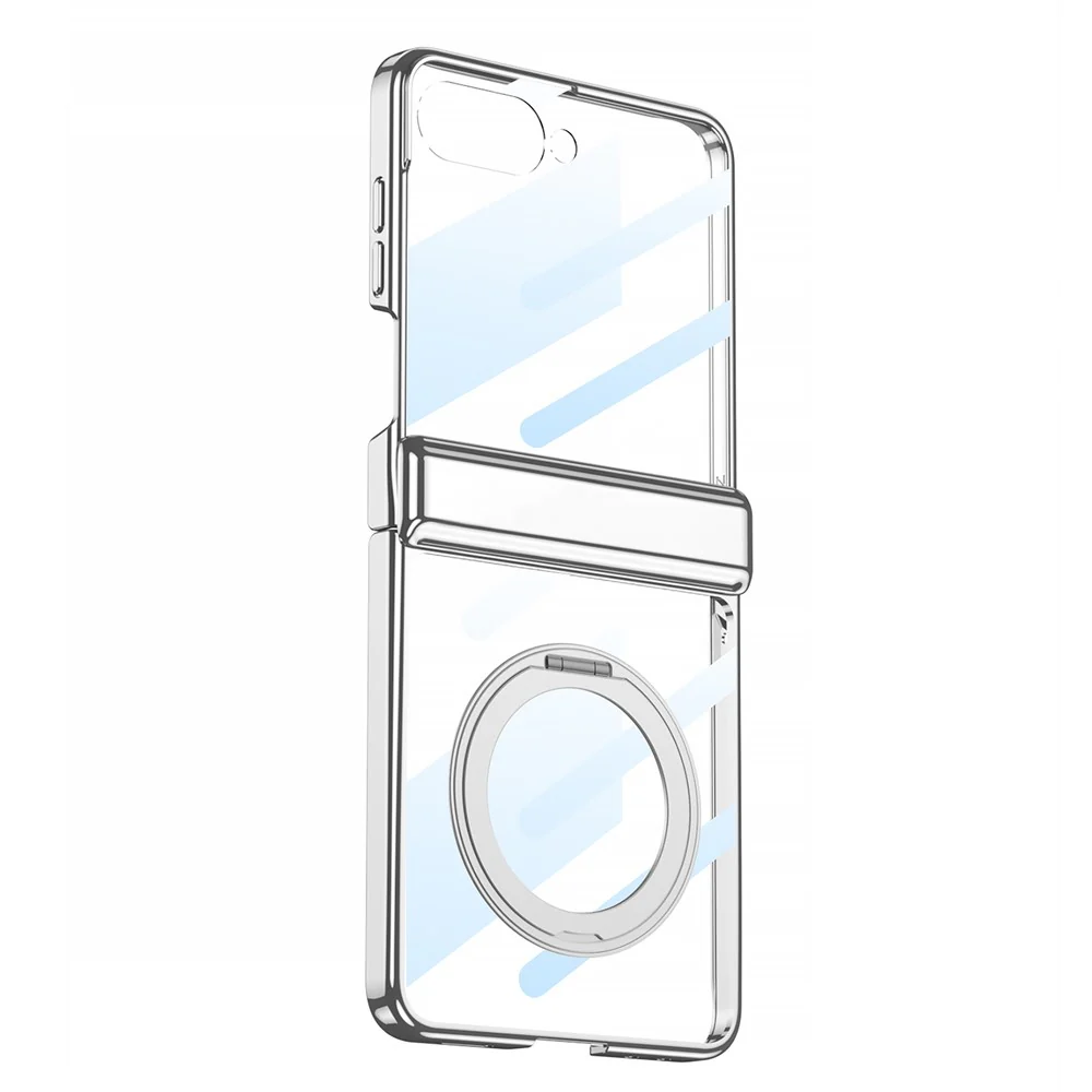 GKK For Samsung Galaxy Z Flip7 5G Case with Kickstand Magnetic Hinge Protection PC Tempered Glass Phone Cover - Champagne Gold - Image 5