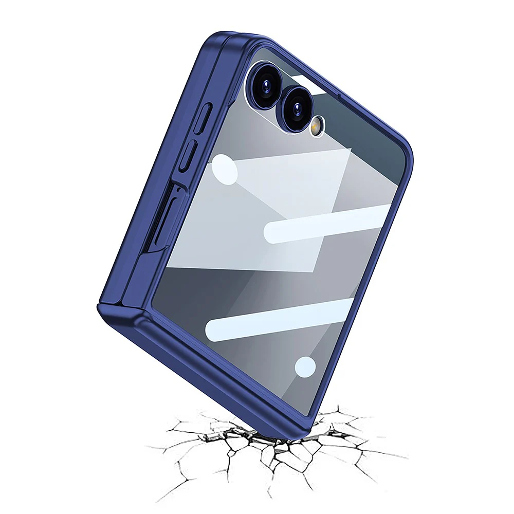 GKK For Samsung Galaxy Z Flip7 5G Case with Mirror Magnetic Folding Hinge PC Tempered Glass Phone Cove - Coral - Image 6