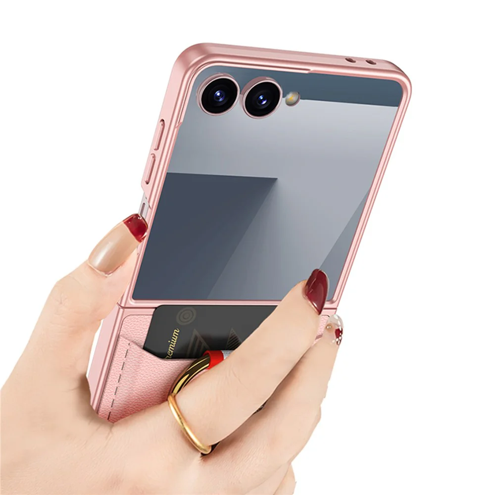 GKK For Samsung Galaxy Z Flip7 5G Case with Ring Kickstand / Card Holder PC Phone Back Cover - Purple - Image 7