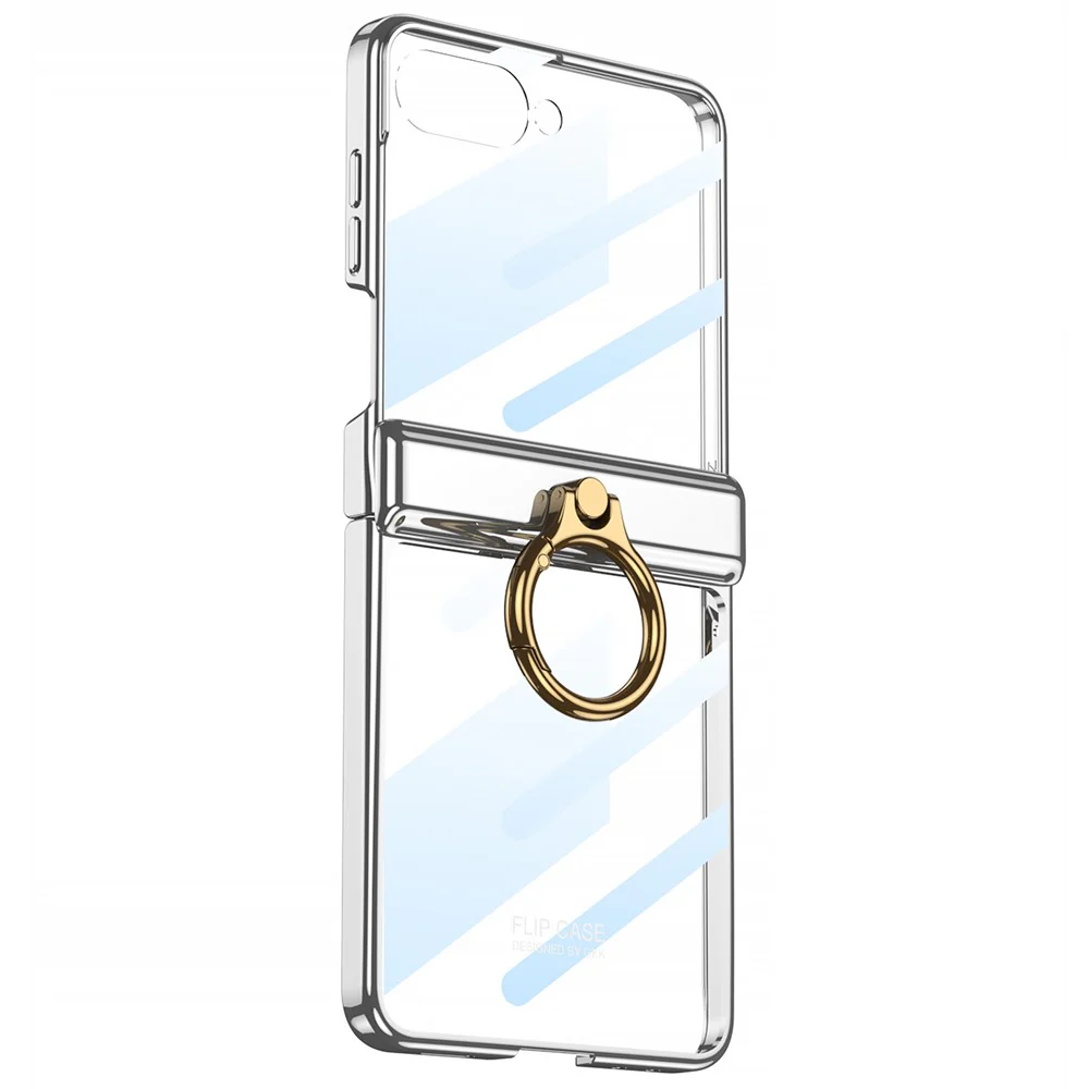 GKK For Samsung Galaxy Z Flip7 5G Kickstand Case Magnetic Hinge Protection PC + Tempered Glass Phone Cover - Black - Image 6