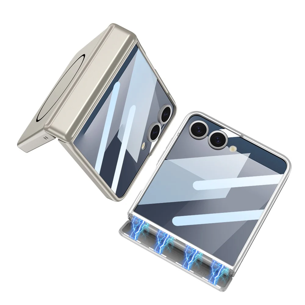 GKK For Samsung Galaxy Z Flip7 5G Magnetic Case Hinge Protection PC Phone Cover with HD Rear Screen Protector - Black - Image 8