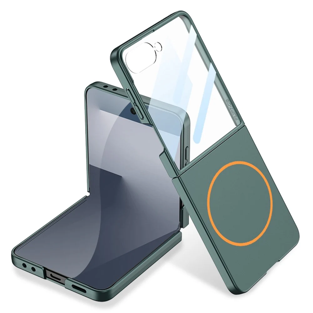 GKK For Samsung Galaxy Z Flip7 5G Magnetic Case Ultra Slim Protective Phone Cover with Screen Protector - Green