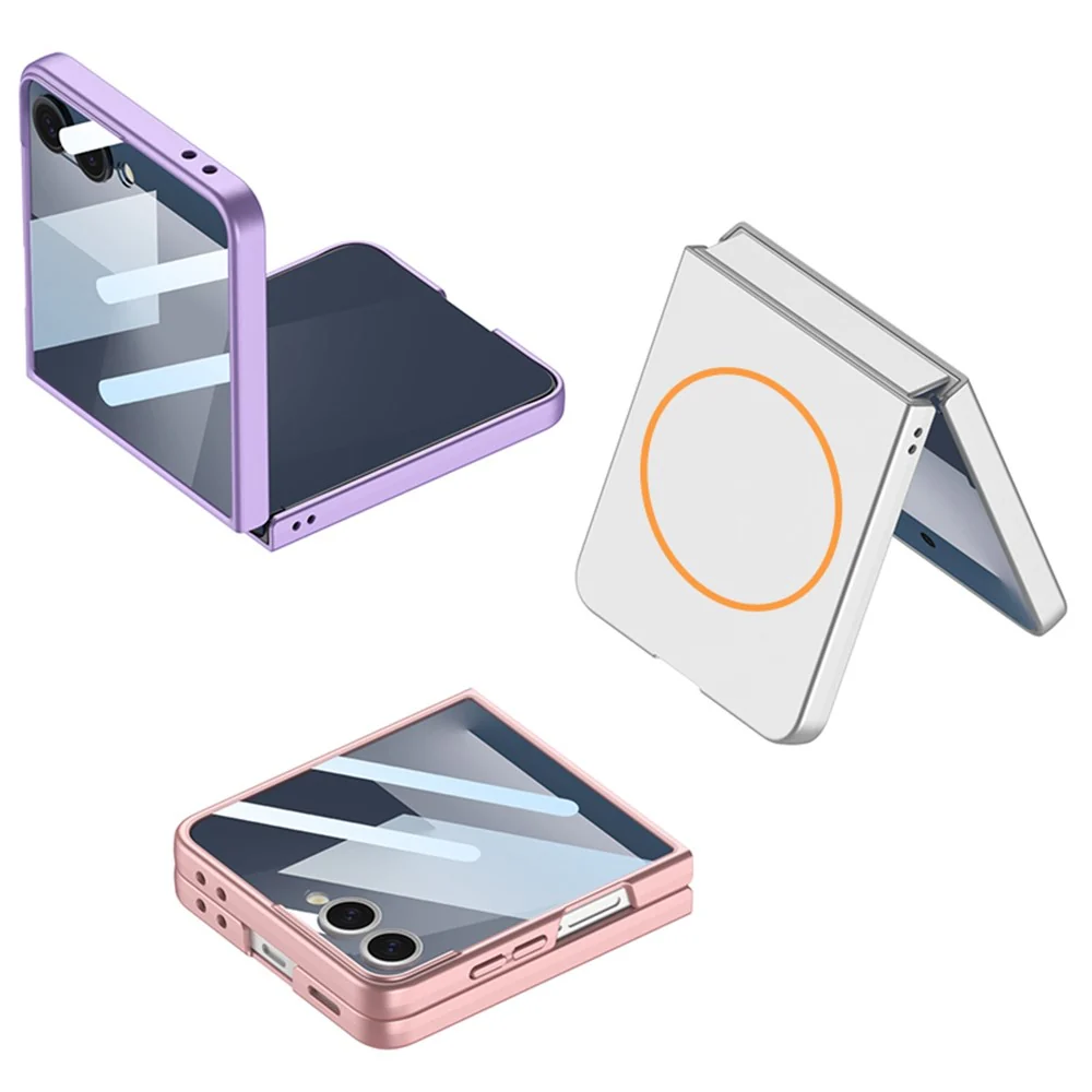 GKK For Samsung Galaxy Z Flip7 5G Magnetic Case Ultra Slim Protective Phone Cover with Screen Protector - Titanium Grey - Image 7