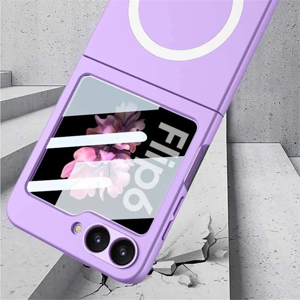 GKK For Samsung Galaxy Z Flip7 FE 5G / Z Flip6 5G Case Compatible with MagSafe PC Phone Cover with Screen Film - Titanium Grey - Image 6
