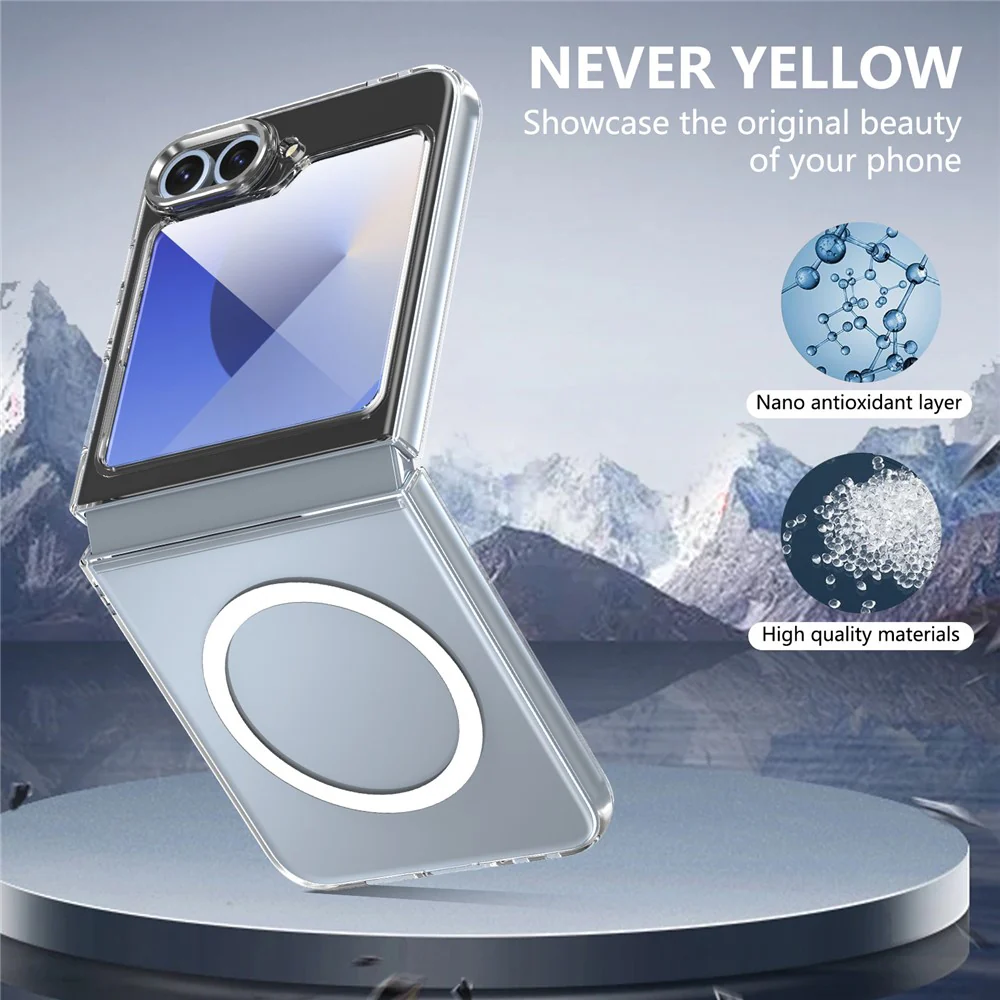 GKK For Samsung Galaxy Z Flip7 FE 5G / Z Flip6 5G Case Hard PC Clear Phone Cover with Screen Film - Sapphire - Image 2