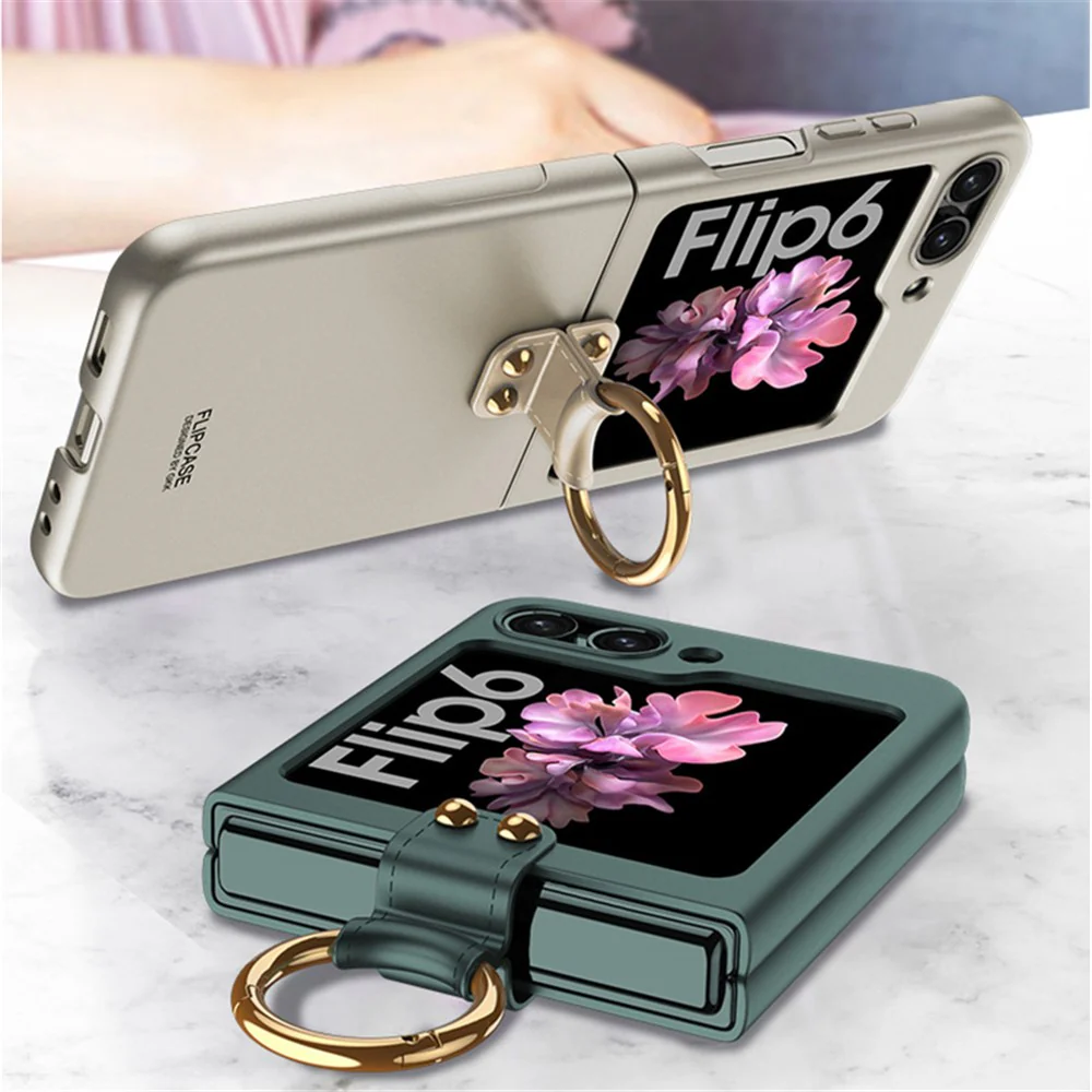 GKK For Samsung Galaxy Z Flip7 FE 5G / Z Flip6 5G Case Kickstand Ultra Thin Hard PC Folding Phone Cover - Silver - Image 3