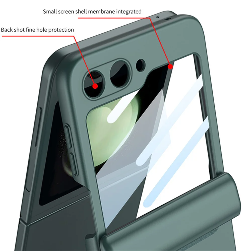 GKK For Samsung Galaxy Z Flip7 FE 5G / Z Flip6 5G Case Magnetic Hinge PC Phone Cover with Small Screen Film - Grey - Image 3