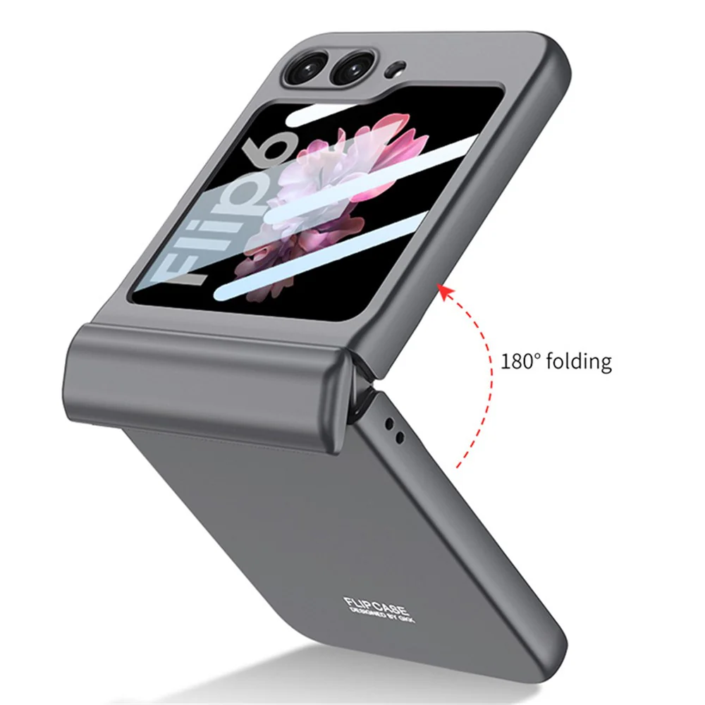 GKK For Samsung Galaxy Z Flip7 FE 5G / Z Flip6 5G Case Magnetic Hinge PC Phone Cover with Small Screen Film - Silver - Image 5