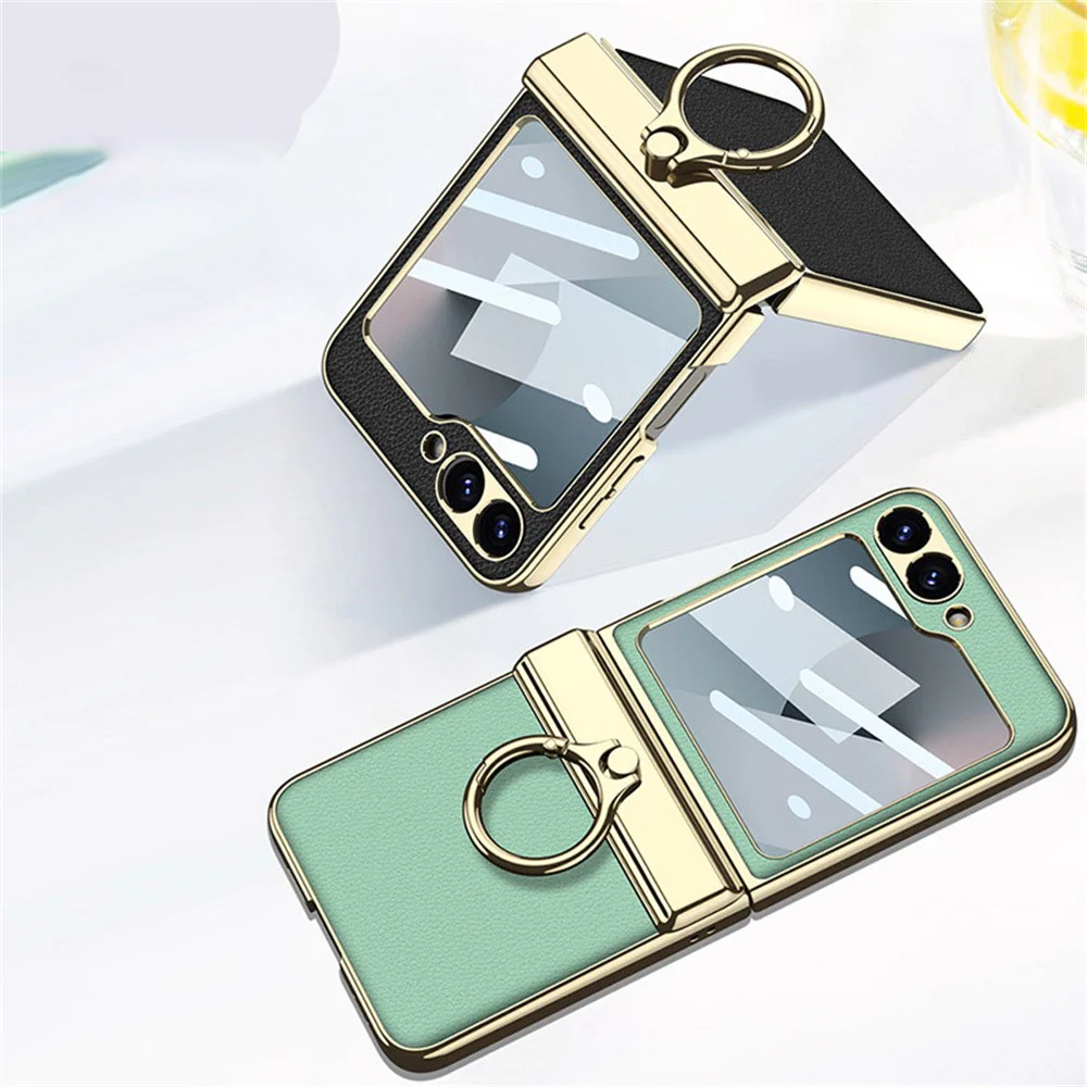 GKK For Samsung Galaxy Z Flip7 FE 5G / Z Flip6 5G Case PC+PU Kickstand Phone Cover - Purple - Image 5