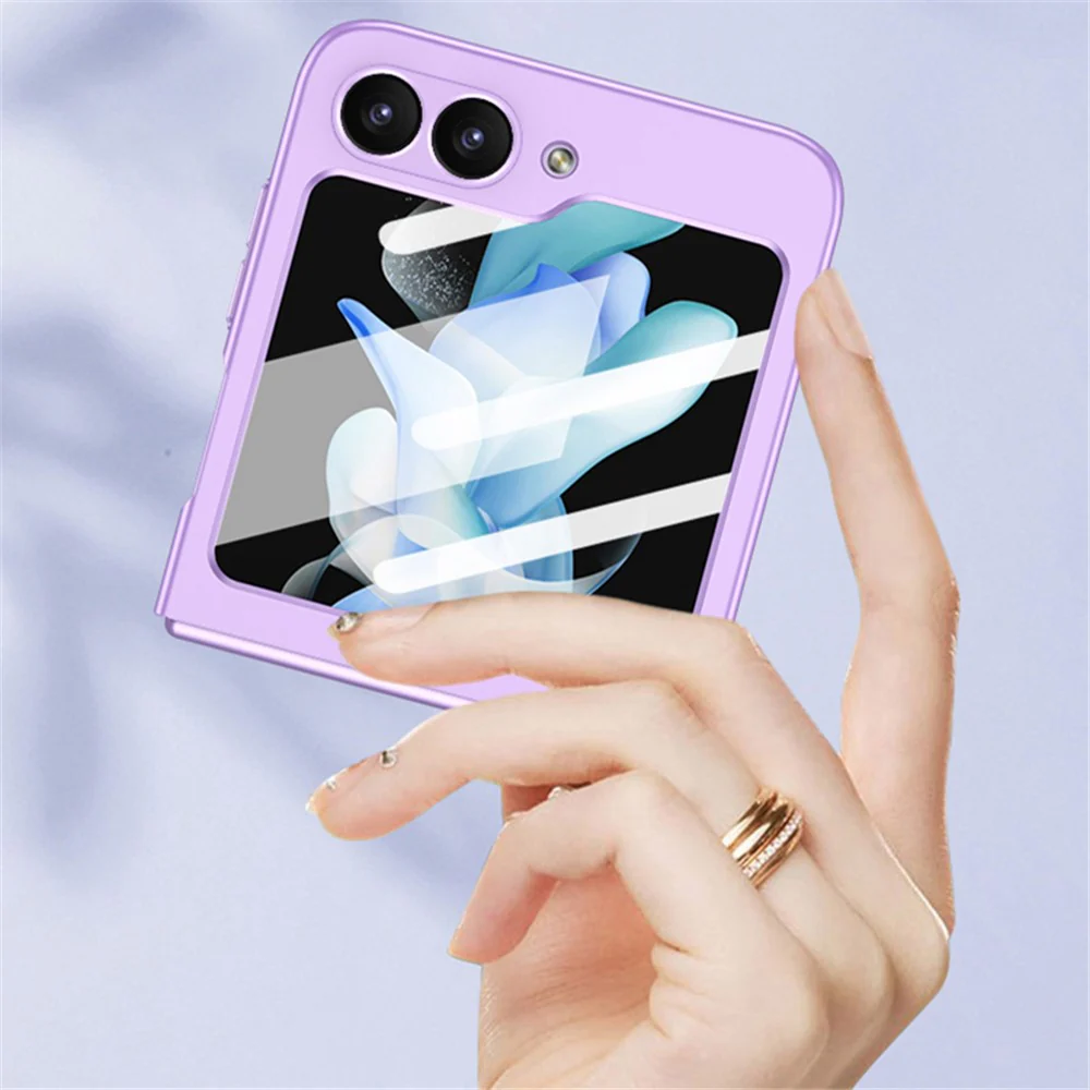 GKK For Samsung Galaxy Z Flip7 FE 5G / Z Flip6 5G Case Ultra-slim PC Phone Cover with Small Screen Film - Purple - Image 2
