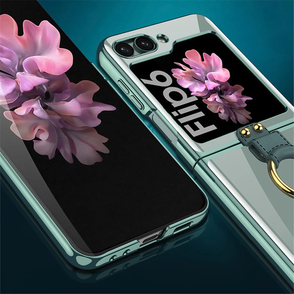 GKK For Samsung Galaxy Z Flip7 FE 5G / Z Flip6 5G Kickstand Case Electroplating PC Phone Shell with Screen Film - Purple - Image 4