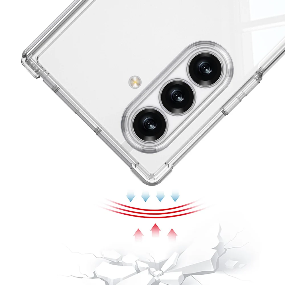 GKK For Samsung Galaxy Z Fold7 5G Case Airbag Hinge Protection PC + Tempered Glass Phone Cover - Transparent - Image 2