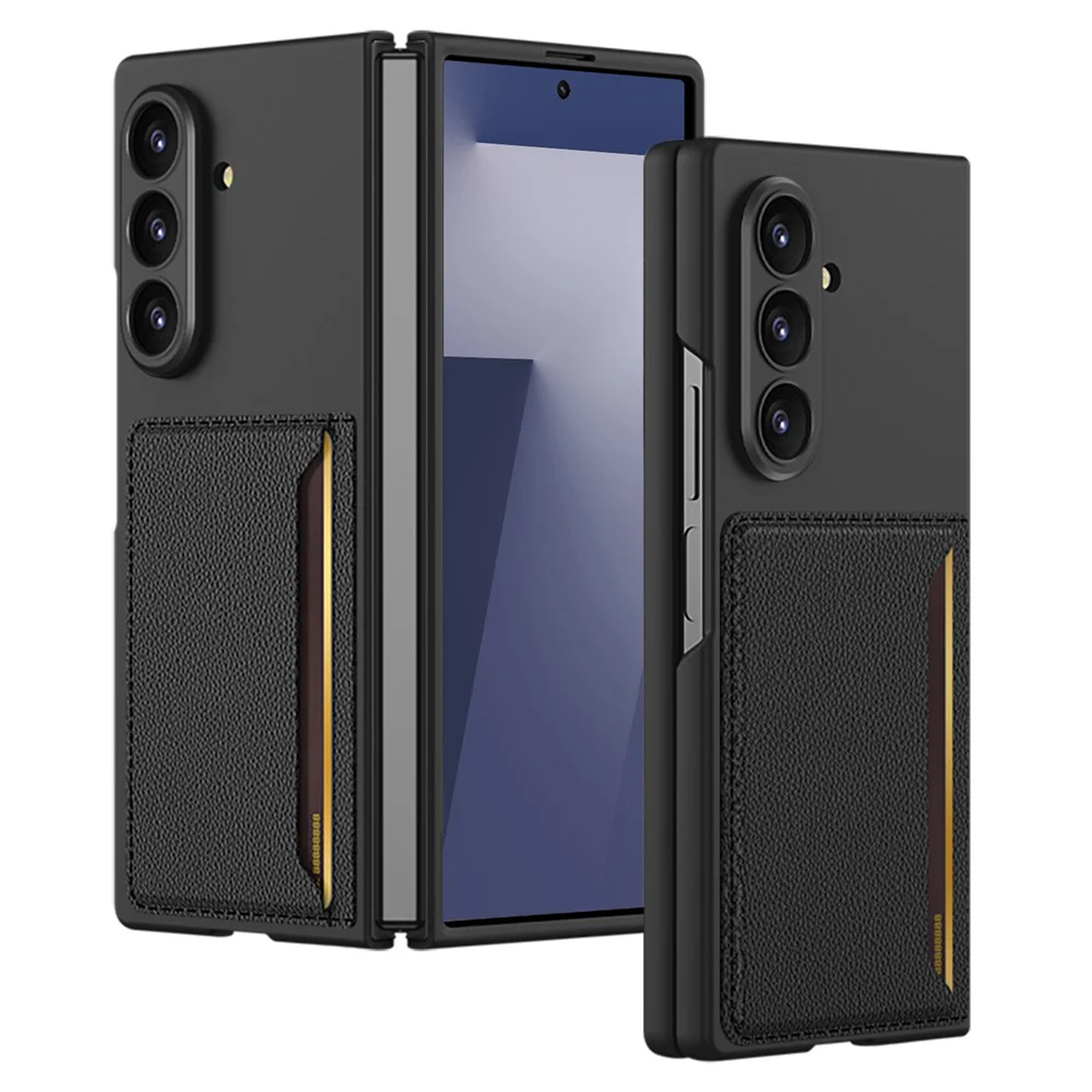 GKK For Samsung Galaxy Z Fold7 5G Case Hard PC Phone Cover with Slim Card Holder - Black