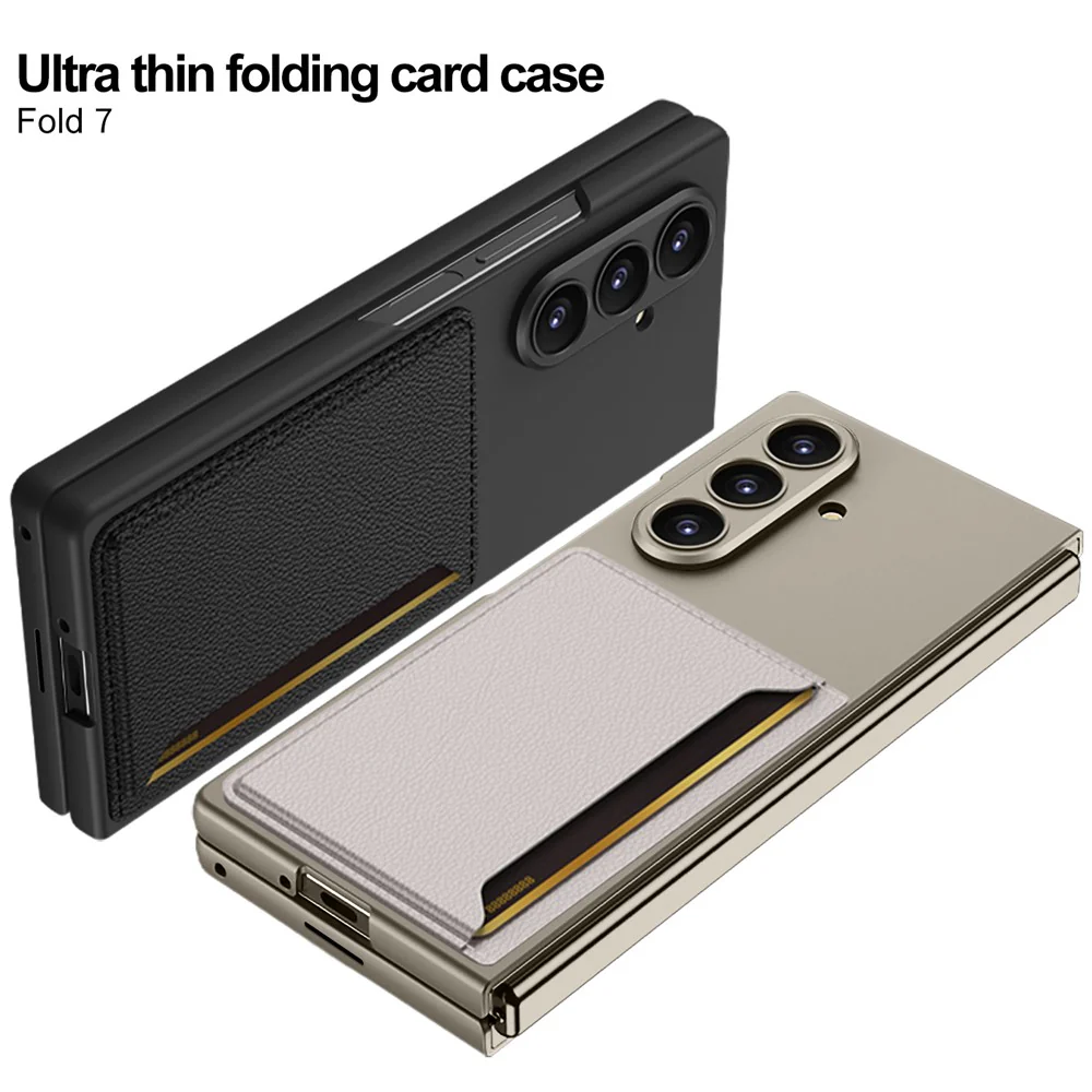 GKK For Samsung Galaxy Z Fold7 5G Case Hard PC Phone Cover with Slim Card Holder, Screen Film - Titanium Grey - Image 8