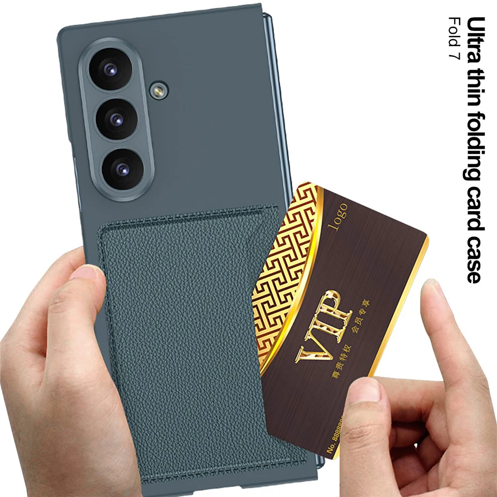 GKK For Samsung Galaxy Z Fold7 5G Case Hard PC Phone Cover with Slim Card Holder - Silver - Image 5