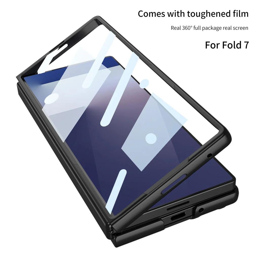 GKK For Samsung Galaxy Z Fold7 5G Case Hard PC + Tempered Glass Anti-Scratch Phone Cover - Green - Image 5