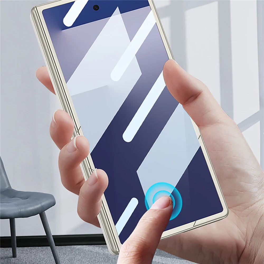 GKK For Samsung Galaxy Z Fold7 5G Case Hinge Protection PC Phone Cover with Screen Film, Wireless Charging Compatible - Titanium Grey - Image 4