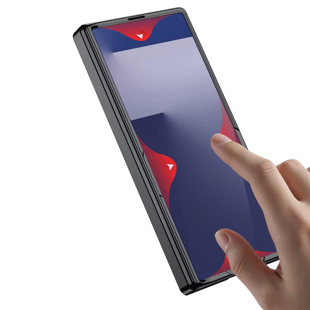 GKK For Samsung Galaxy Z Fold7 5G Case Hinge Protection PC + Tempered Glass Phone Cover with Kickstand - Black - Image 5
