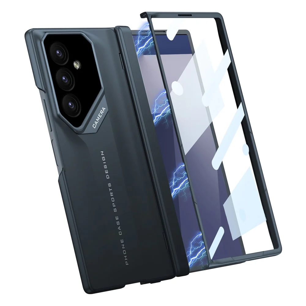 GKK For Samsung Galaxy Z Fold7 5G Case Hinge Protection Shockproof PC Phone Cover with Screen Film - Green