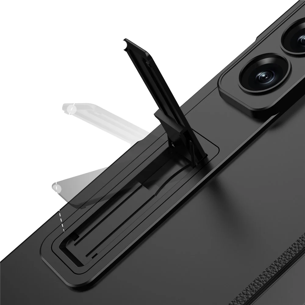 GKK For Samsung Galaxy Z Fold7 5G Case Kickstand Magnetic Folding PC Phone Cover with Privacy Front Screen Film - Wine Red - Image 5