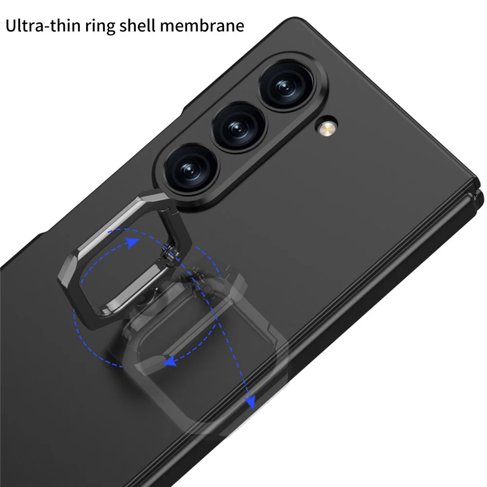 GKK For Samsung Galaxy Z Fold7 5G Case Kickstand Slim PC Phone Cover with Screen Protector - Grey - Image 4