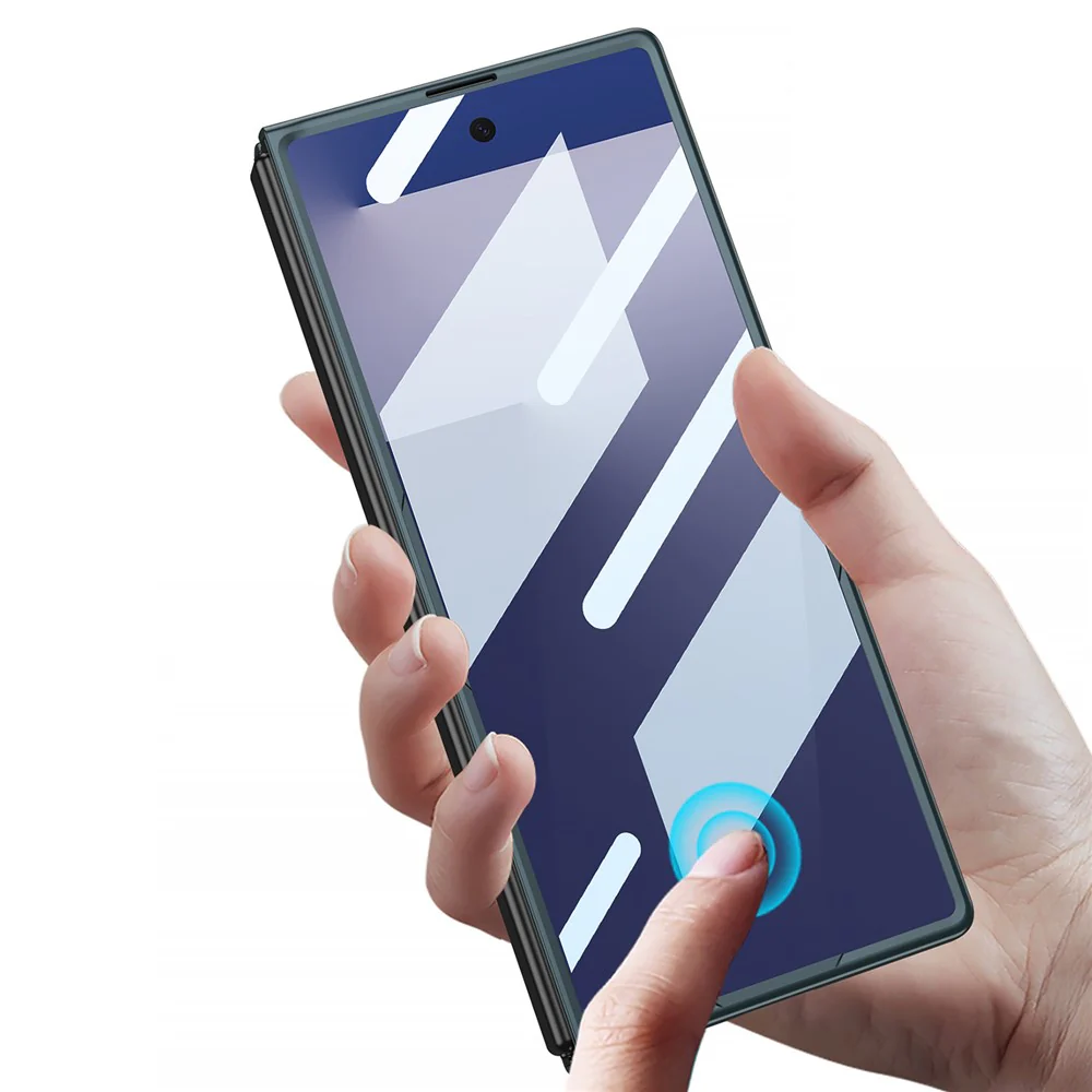 GKK For Samsung Galaxy Z Fold7 5G Case Kickstand Slim PC Phone Cover with Screen Protector - Titanium Grey - Image 8