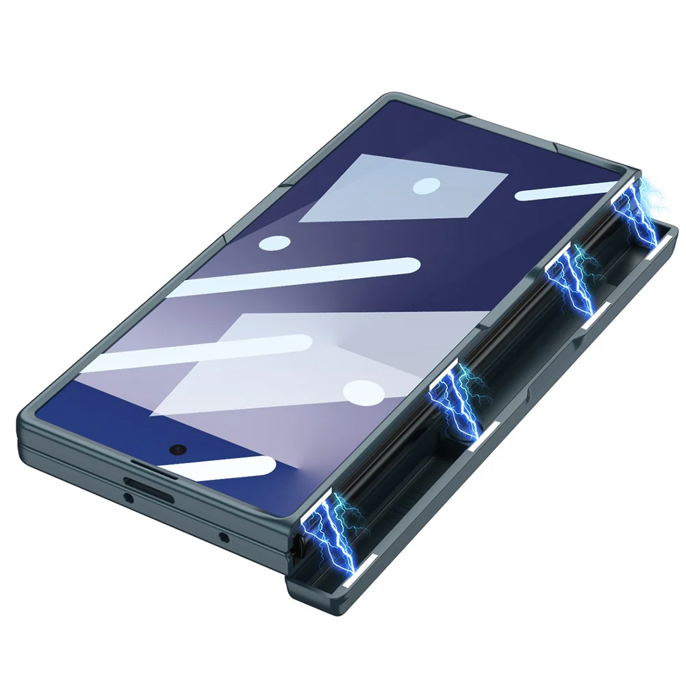 GKK For Samsung Galaxy Z Fold7 5G Case Magnetic Hinge Protection PC + Tempered Glass Kickstand Phone Cover - Titanium Grey - Image 5