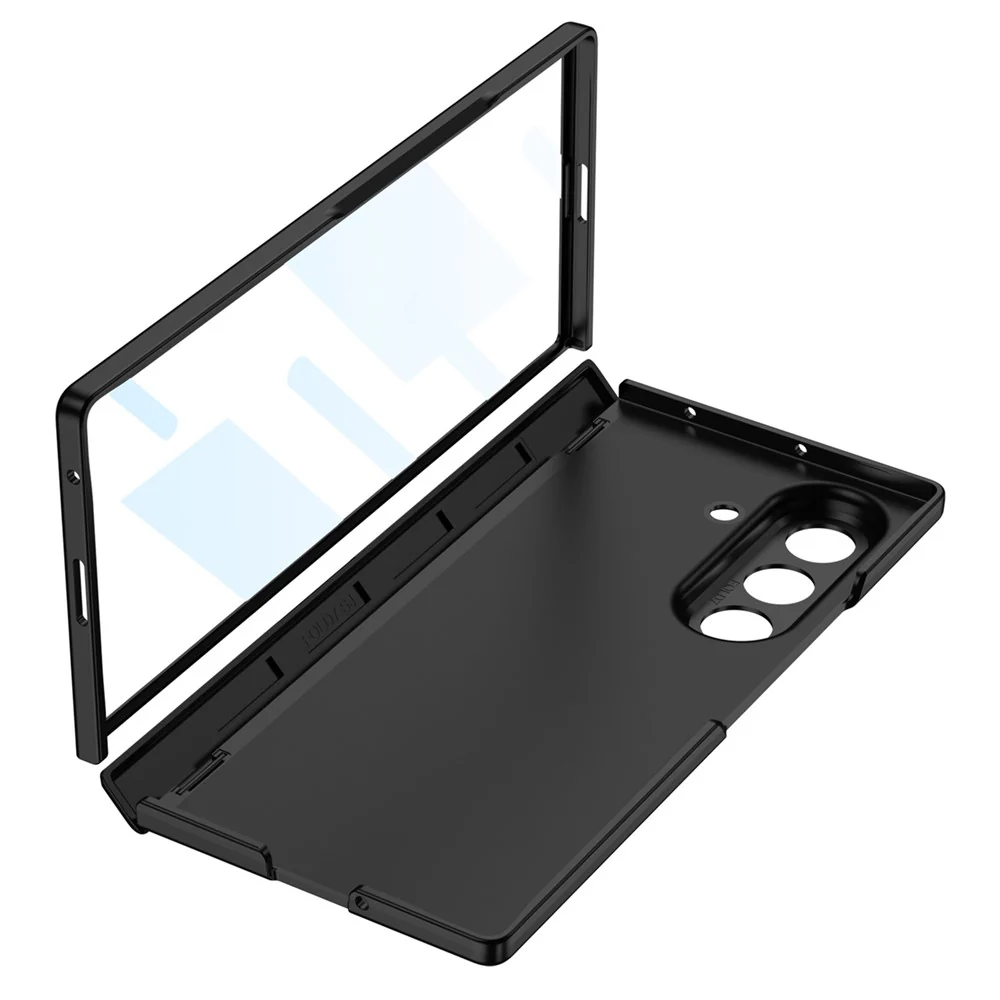 GKK For Samsung Galaxy Z Fold7 5G Case Magnetic Hinge Protection PC Tempered Glass Slim Phone Cover - Titanium Grey - Image 3