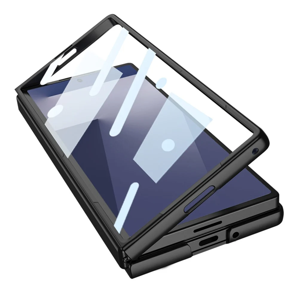 GKK For Samsung Galaxy Z Fold7 5G Case PC + Tempered Glass Phone Back Cover - Silver - Image 2