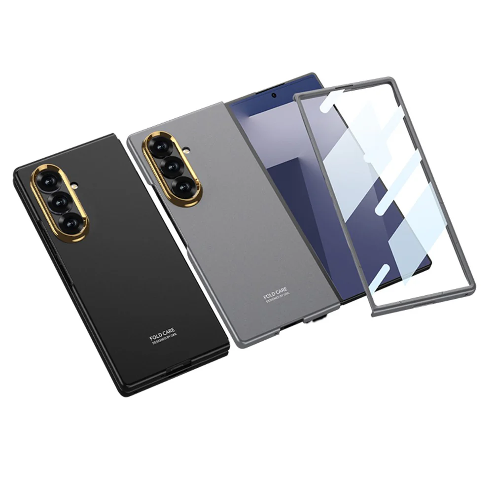 GKK For Samsung Galaxy Z Fold7 5G Case PC + Tempered Glass Phone Back Cover - Titanium Grey - Image 5