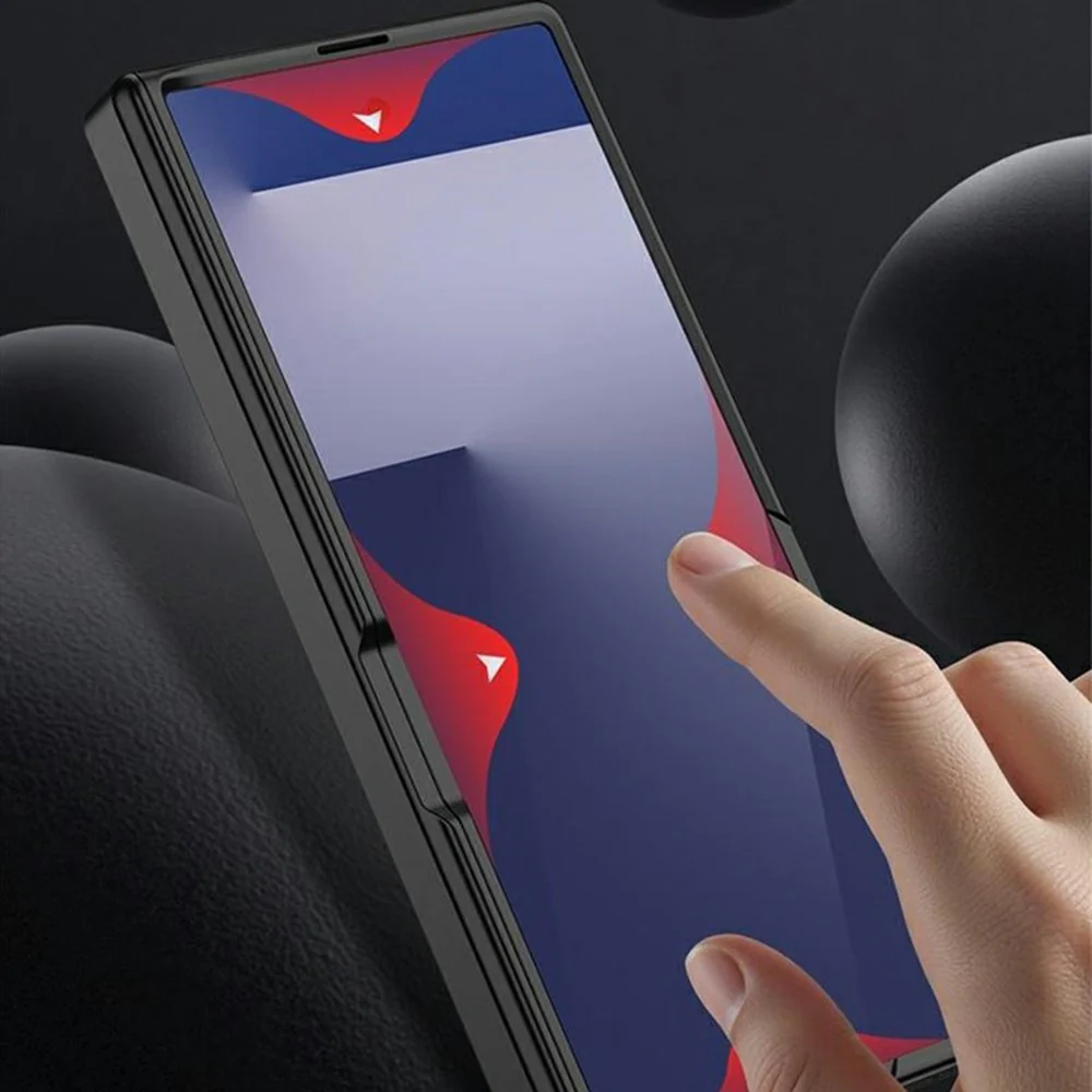 GKK For Samsung Galaxy Z Fold7 5G Case with Clear Screen Film Magnetic Hinge Kickstand Phone Cover - Black - Image 6
