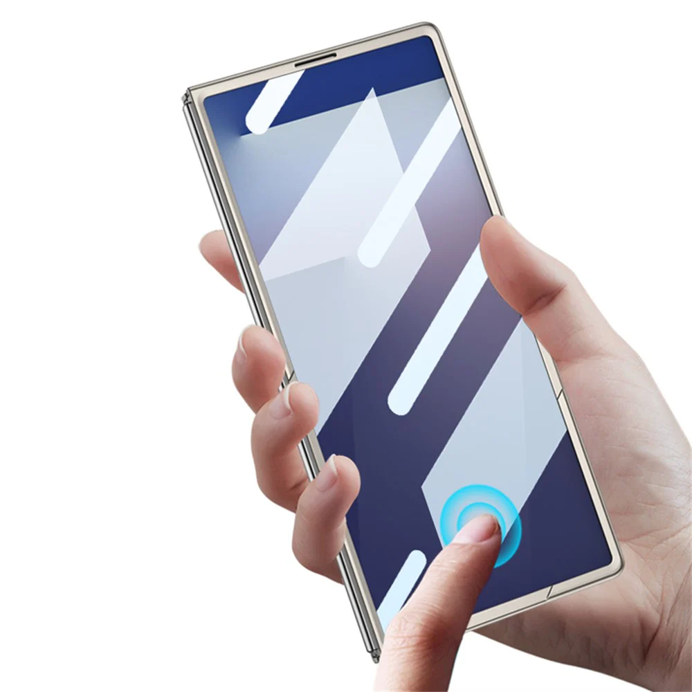 GKK For Samsung Galaxy Z Fold7 5G Case with Kickstand / Magnetic Strap PC Tempered Glass Phone Cover - Silver - Image 2