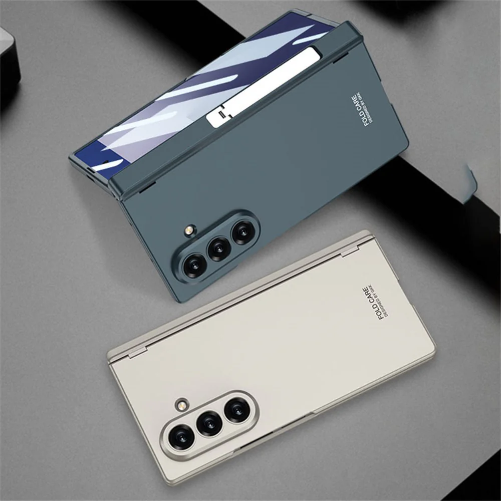 GKK For Samsung Galaxy Z Fold7 5G Case with Kickstand PC + Tempered Glass Phone Cover - Titanium Grey - Image 4