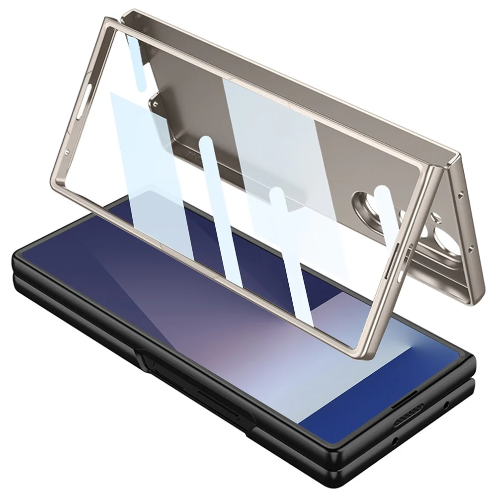 GKK For Samsung Galaxy Z Fold7 5G Case with Stylus PC + Tempered Glass Slim Phone Back Cover - Green - Image 4