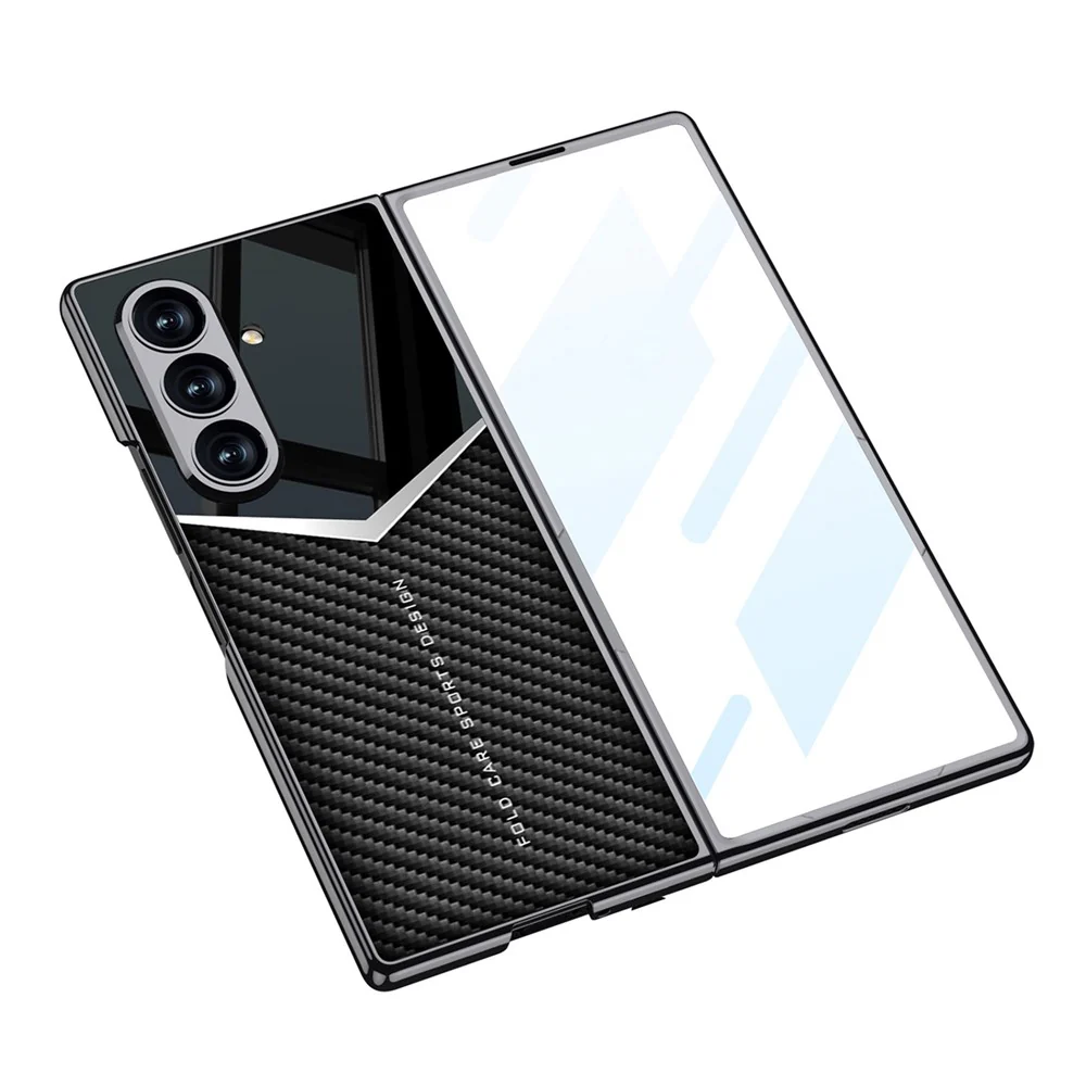 GKK For Samsung Galaxy Z Fold7 5G Cases Electroplating PU + PC + TPU Phone Cover with Front Film - Titanium Grey - Image 4