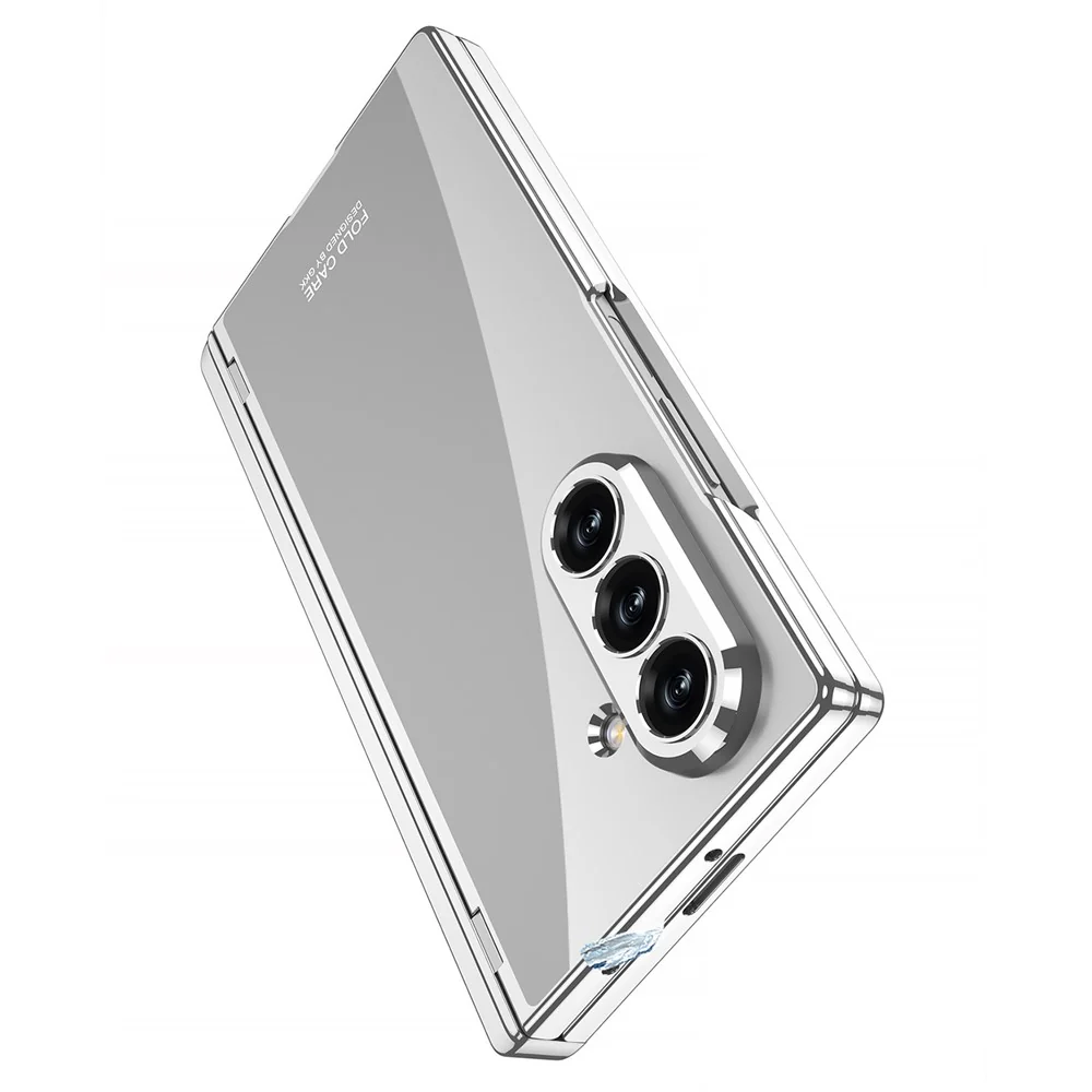 GKK For Samsung Galaxy Z Fold7 5G Crystal Clear Case Magnetic Hinge Protection PC Tempered Glass Kickstand Phone Cover - Black - Image 4
