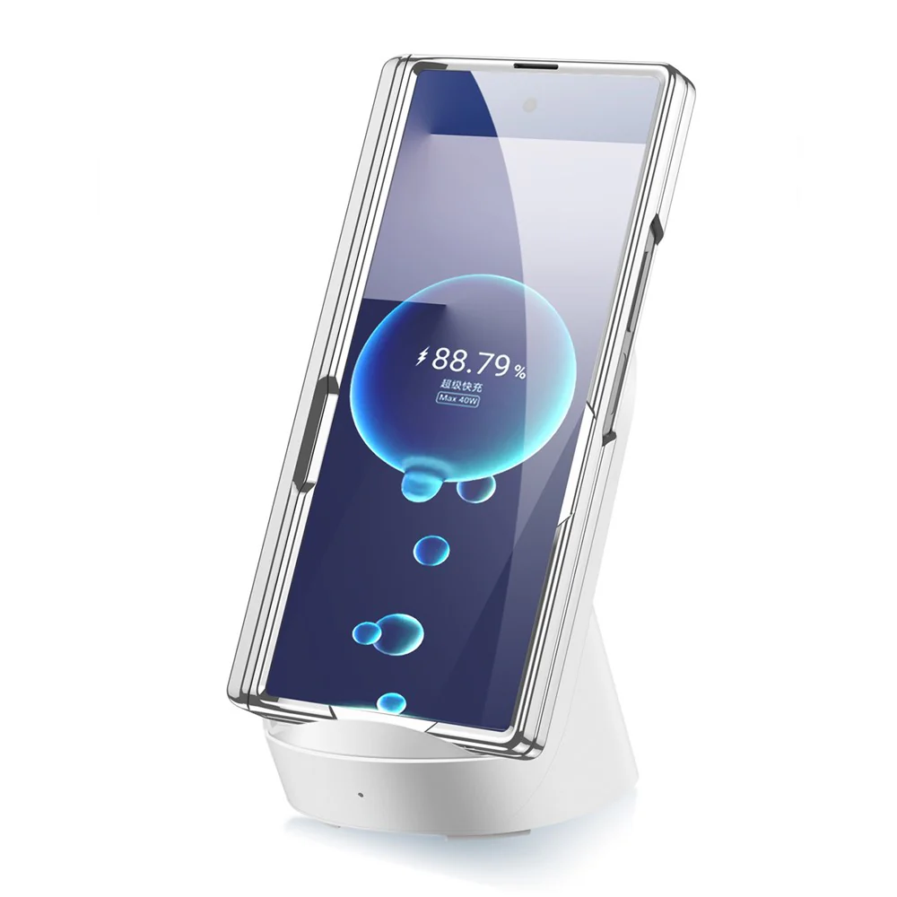 GKK For Samsung Galaxy Z Fold7 5G Crystal Clear Case Magnetic Hinge Protection PC Tempered Glass Kickstand Phone Cover - Silver - Image 3