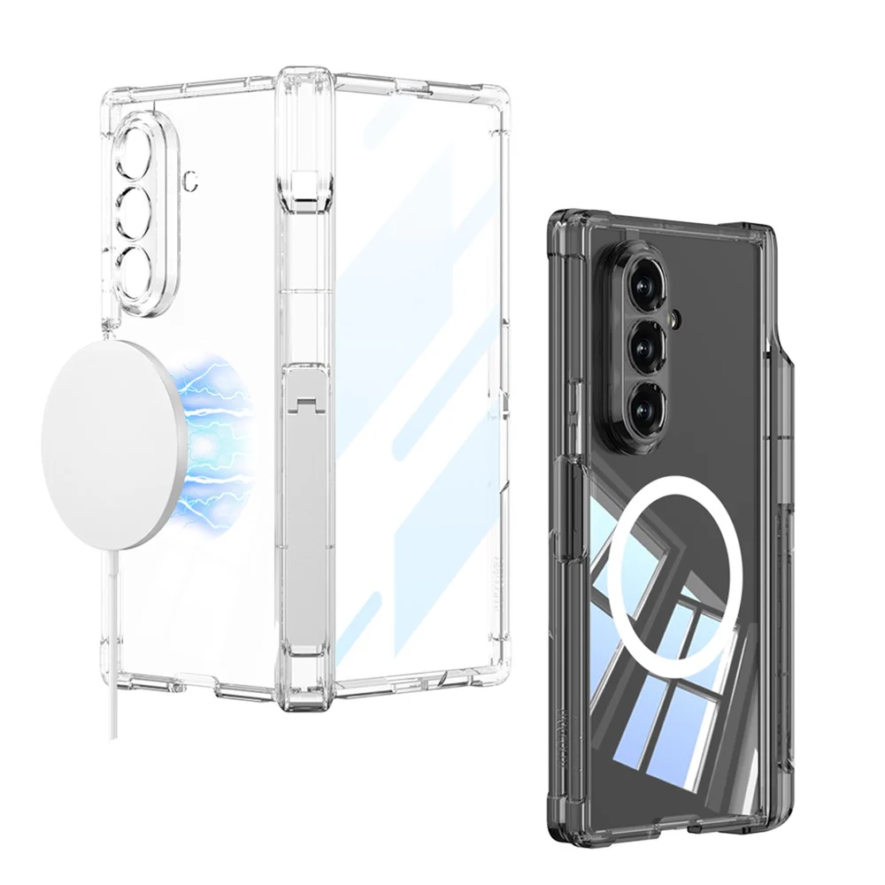GKK For Samsung Galaxy Z Fold7 5G Magnetic Case Airbag Drop-Proof Hinge Protection Phone Cover with Pen Holder / Kickstand - Image 4