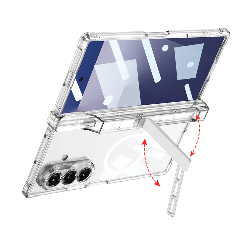 GKK For Samsung Galaxy Z Fold7 5G Magnetic Case Airbag Drop-Proof Hinge Protection Phone Cover with Pen Holder / Kickstand - Image 6