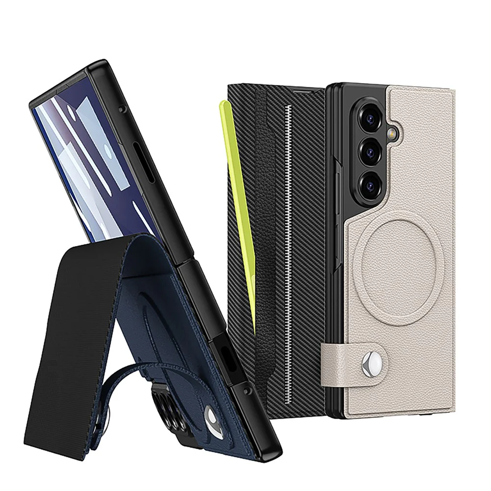 GKK For Samsung Galaxy Z Fold7 5G Magnetic Case with Card Slot Detachable PC PU Leather Flip Phone Cover - Titanium Grey - Image 6