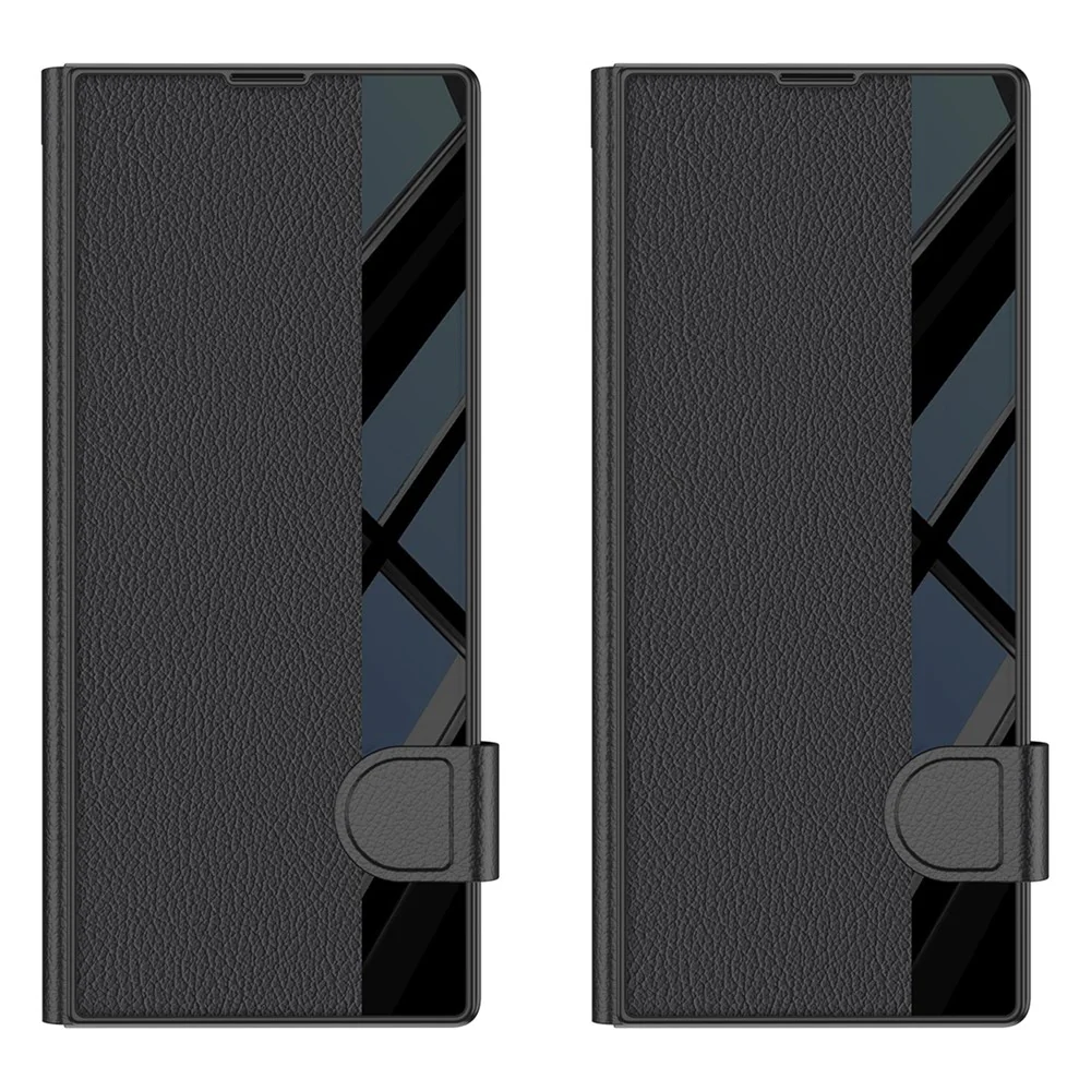 GKK For Samsung Galaxy Z Fold7 5G Stand Case PC + PU Leather Flip Phone Cover with Screen Film - Green - Image 5